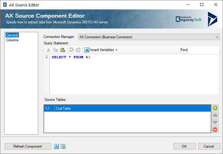 AX Source Component - Business Connector